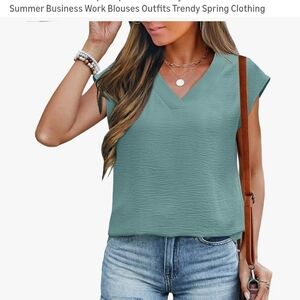 Amazon Women's V-Neck Blouse - Teal